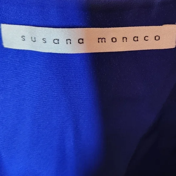 Revolve Susana Monaco NWT Cobalt Blue Mini Cocktail Slip Dress Sequins Sz Small - Picture 5 of 8